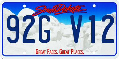 SD license plate 92GV12