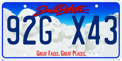SD license plate 92GX43