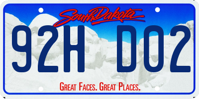 SD license plate 92HD02