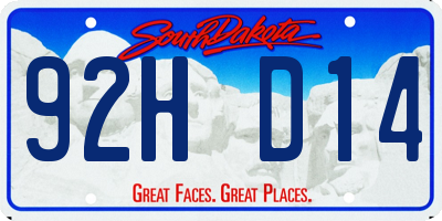 SD license plate 92HD14