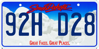 SD license plate 92HD28