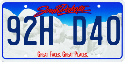 SD license plate 92HD40