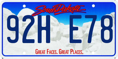 SD license plate 92HE78