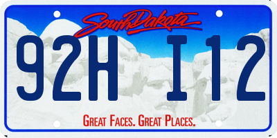 SD license plate 92HI12