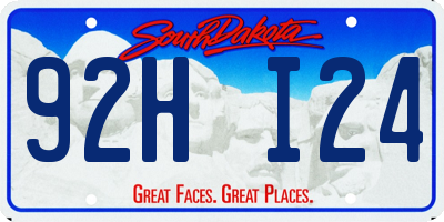 SD license plate 92HI24