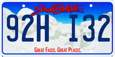 SD license plate 92HI32