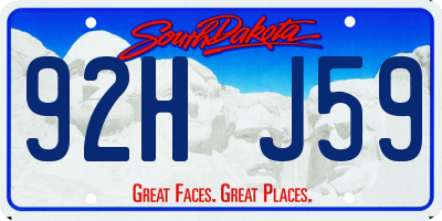 SD license plate 92HJ59