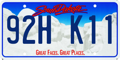 SD license plate 92HK11