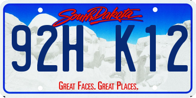 SD license plate 92HK12