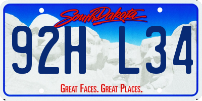 SD license plate 92HL34