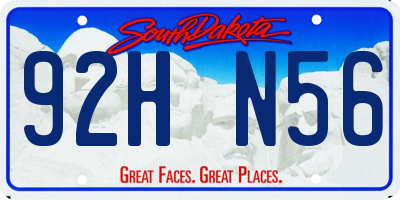 SD license plate 92HN56