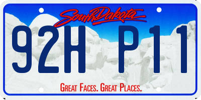 SD license plate 92HP11