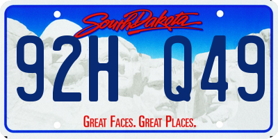 SD license plate 92HQ49