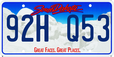 SD license plate 92HQ53