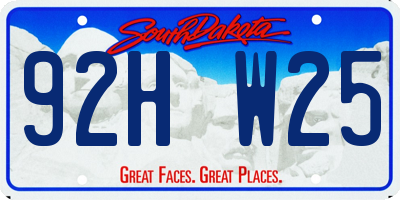 SD license plate 92HW25