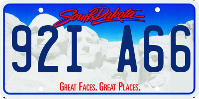 SD license plate 92IA66