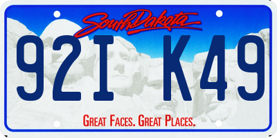 SD license plate 92IK49