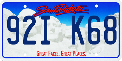 SD license plate 92IK68