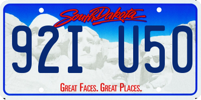 SD license plate 92IU50