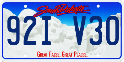 SD license plate 92IV30