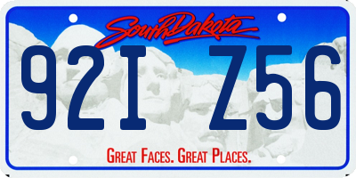 SD license plate 92IZ56