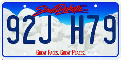 SD license plate 92JH79