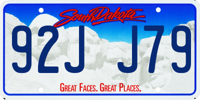 SD license plate 92JJ79