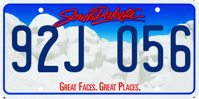 SD license plate 92JO56