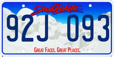 SD license plate 92JO93
