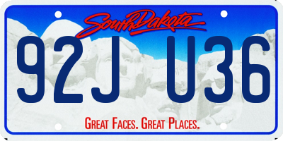 SD license plate 92JU36