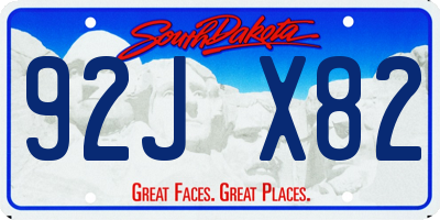 SD license plate 92JX82