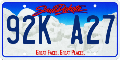 SD license plate 92KA27