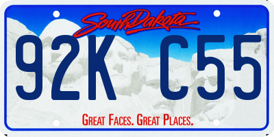 SD license plate 92KC55