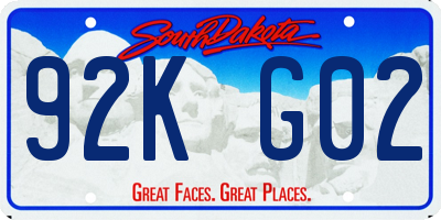 SD license plate 92KG02