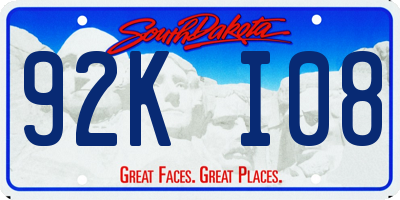 SD license plate 92KI08