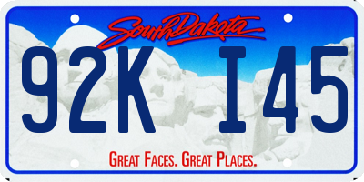 SD license plate 92KI45