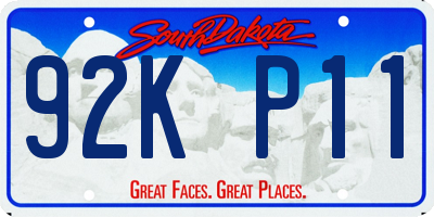 SD license plate 92KP11