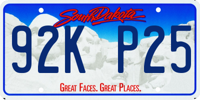 SD license plate 92KP25