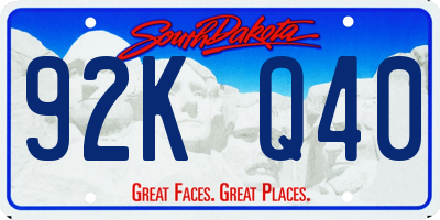 SD license plate 92KQ40