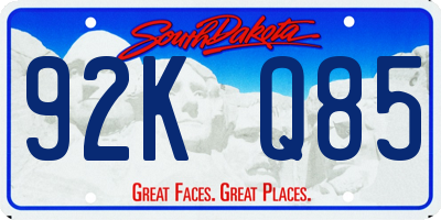 SD license plate 92KQ85