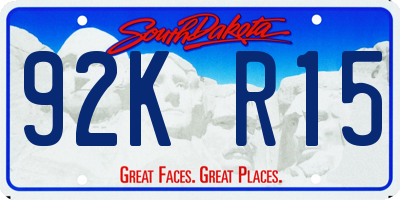 SD license plate 92KR15