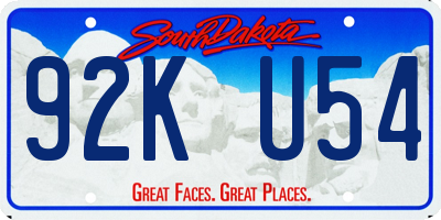 SD license plate 92KU54