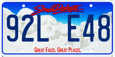 SD license plate 92LE48