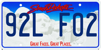 SD license plate 92LF02