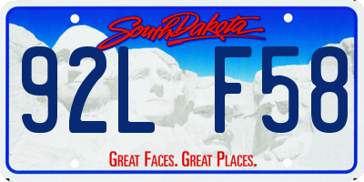 SD license plate 92LF58