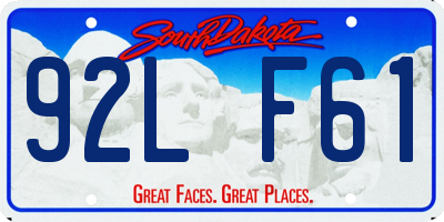 SD license plate 92LF61