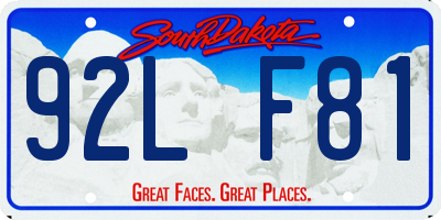 SD license plate 92LF81