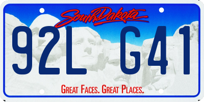SD license plate 92LG41