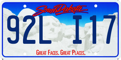 SD license plate 92LI17