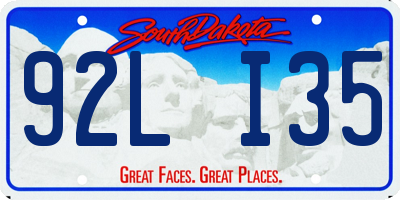 SD license plate 92LI35